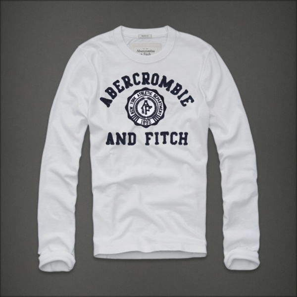 Abercrombie Fitch Hombres De Cuello Redondo Largo Remera AF5881